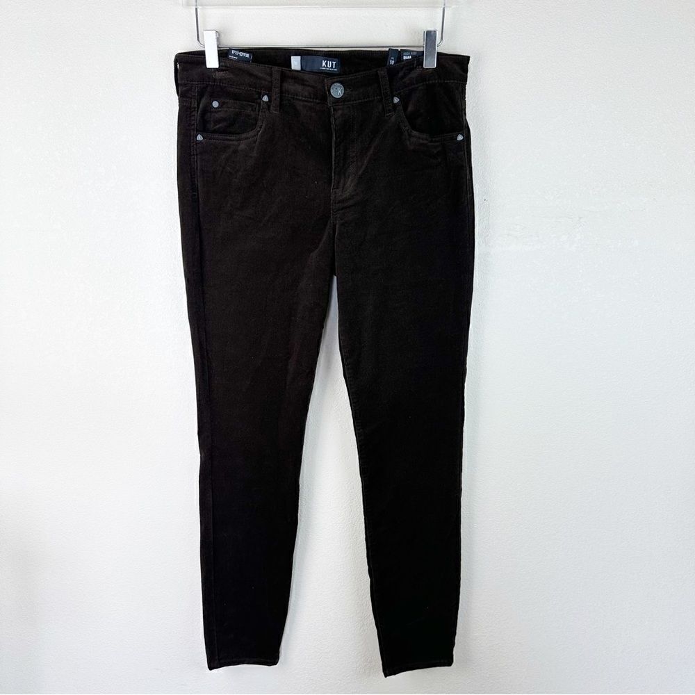 Kut From Kloth Brown Corduroy Skinny Pants Size 10 New